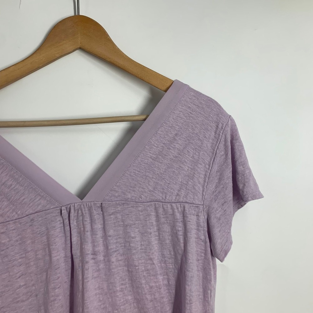 Sanctuary Lavender Heathered V-Neck Short Sleeve Top Purple Tee Size XL - Picture 7 of 14